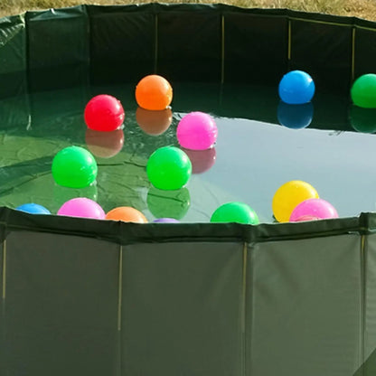 Heavy-Duty Foldable Dog Pool – Scratch-Resistant Portable Pet Bathing Tub with Drainage System