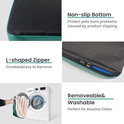 Premium Orthopedic Pet Mattress – Memory Foam Calming Bed for Dogs & Cats with Washable Removable Cover & Non-Slip Bottom