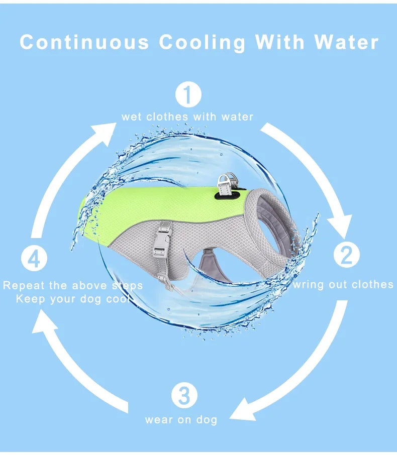 Dog Cooling Vest – Lightweight Breathable Summer Jacket with Heat & UV Protection for Small and Large Dogs