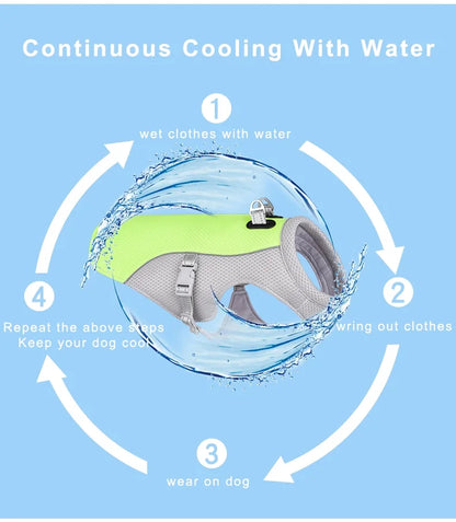 Dog Cooling Vest – Lightweight Breathable Summer Jacket with Heat & UV Protection for Small and Large Dogs
