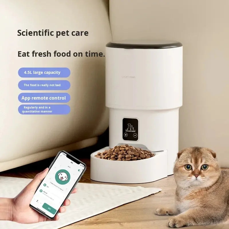 4L Intelligent WiFi Pet Feeder – Automatic Scheduled Feeding System with Smart App & Manual Control