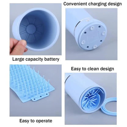Smart Automatic Pet Paw Cleaner – Quiet Electric Foot Washing Cup with USB Rechargeable System for Dogs & Cats