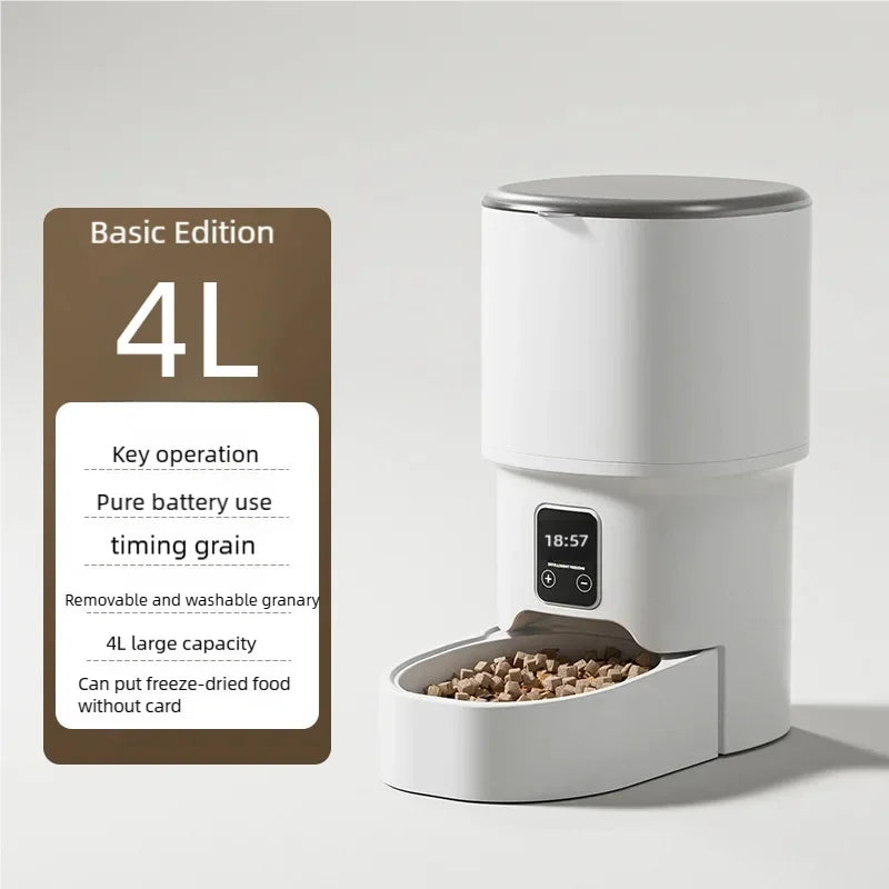 4L Intelligent WiFi Pet Feeder – Automatic Scheduled Feeding System with Smart App & Manual Control