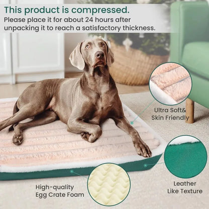 Premium Orthopedic Pet Mattress – Memory Foam Calming Bed for Dogs & Cats with Washable Removable Cover & Non-Slip Bottom