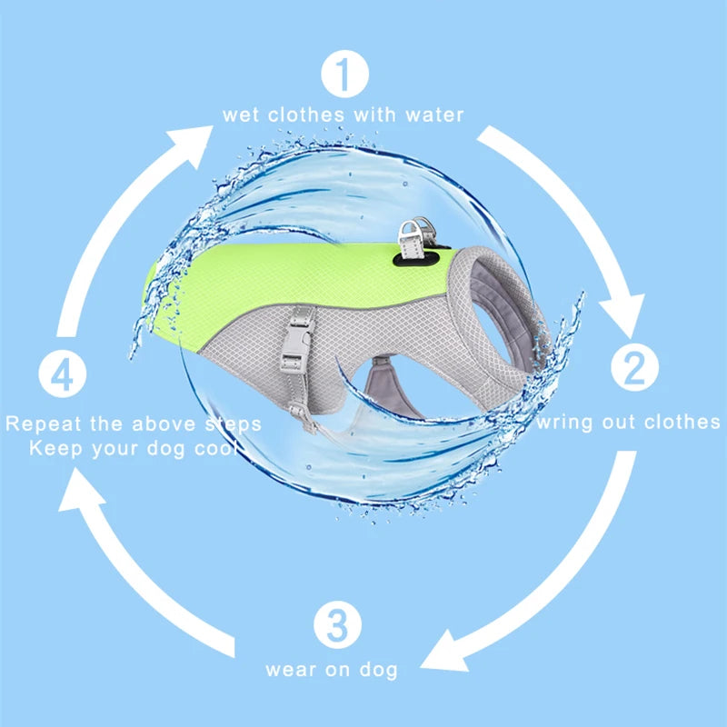 Dog Cooling Vest – Lightweight Breathable Summer Jacket with Heat & UV Protection for Small and Large Dogs