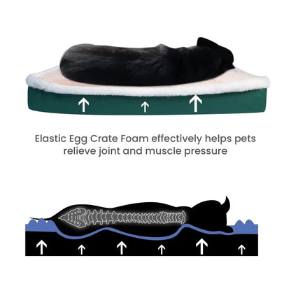 Premium Orthopedic Pet Mattress – Memory Foam Calming Bed for Dogs & Cats with Washable Removable Cover & Non-Slip Bottom