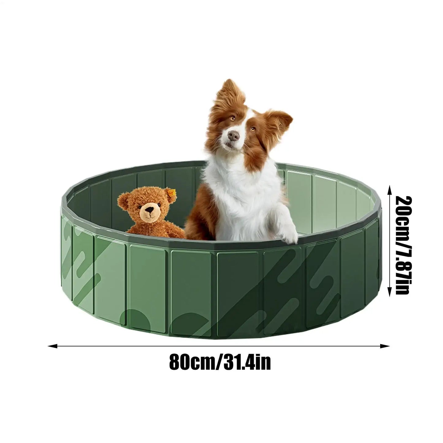 Heavy-Duty Foldable Dog Pool – Scratch-Resistant Portable Pet Bathing Tub with Drainage System